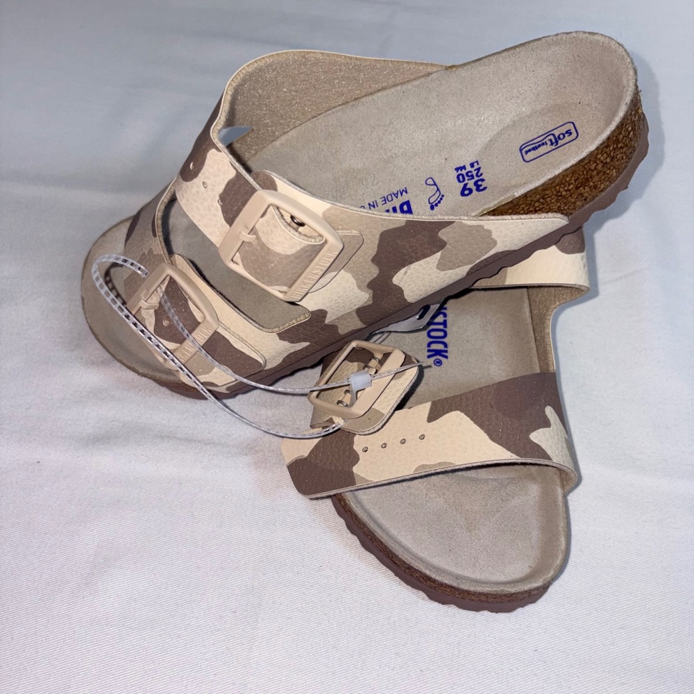 Birkenstock Arizona Sandals 39 8 Desert Camo Soft Footbed New Birko-Flor